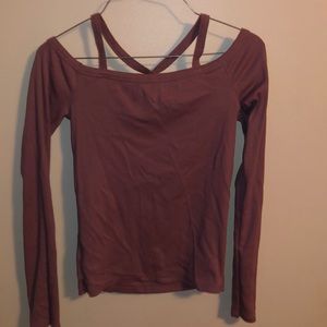 Off the shoulder long sleeve shirt